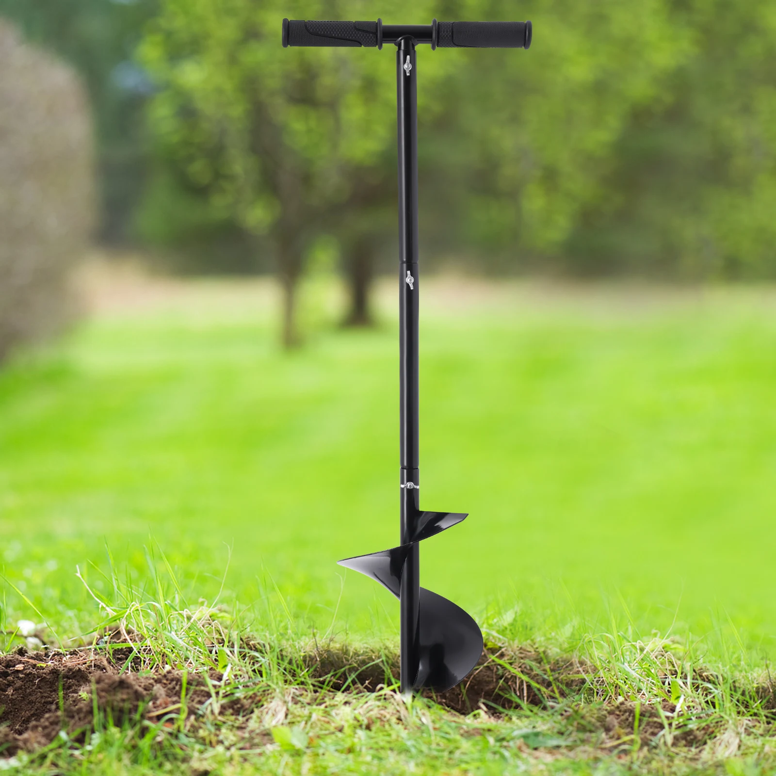 

Hand Drill Auger Post Hole Digger for Planting Spiral Drill Planter for Bulb, Flower, Tree, Seedlings, Fence Holes-7"x 33"