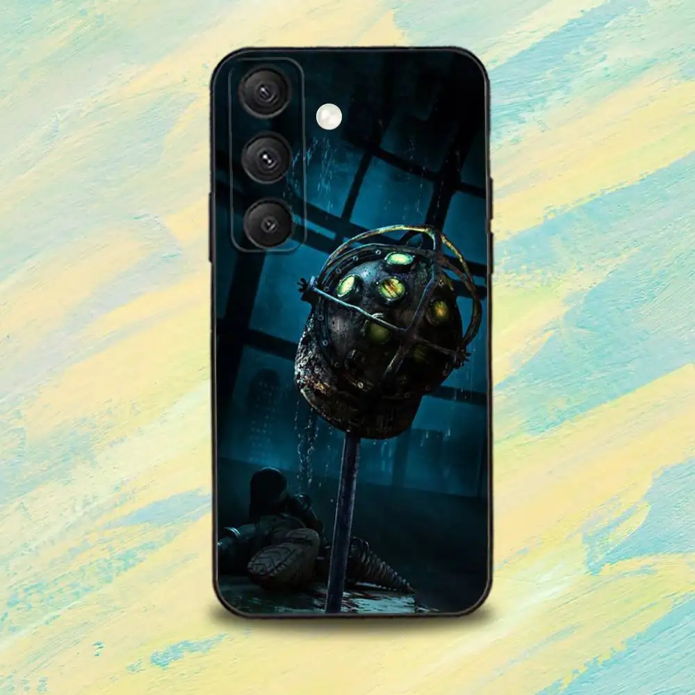 Beliebte B-BioShock-es Game Handyhülle für Samsung S25, S24, S10, S22, S21, S20, S23, Ultra, Plus, Lite, FE, weiche Silikonhülle in Schwarz