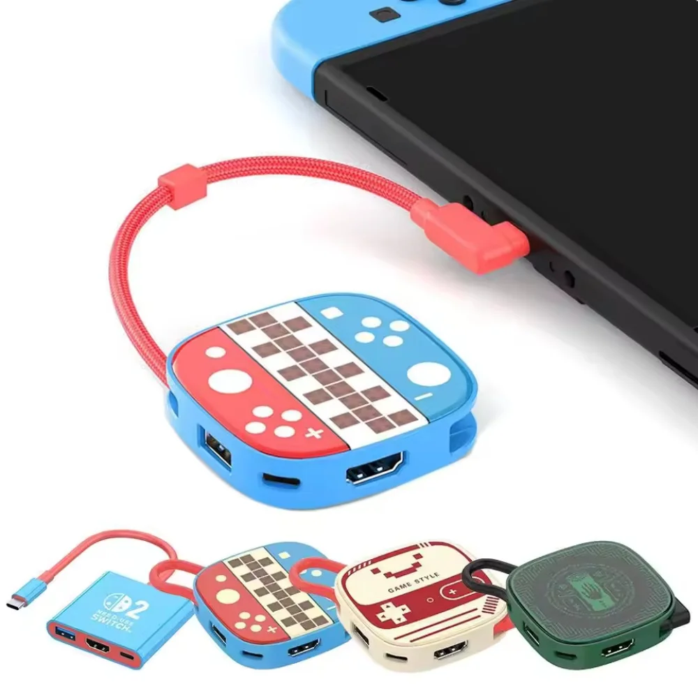 2025NEW Switch 2 Dock لمحطة إرساء التلفزيون Nintendo Switch 2 مع منفذ 4K HDMI 2.0 USB 3.0 وشحن PD USB-C إلى محول HDMI #1