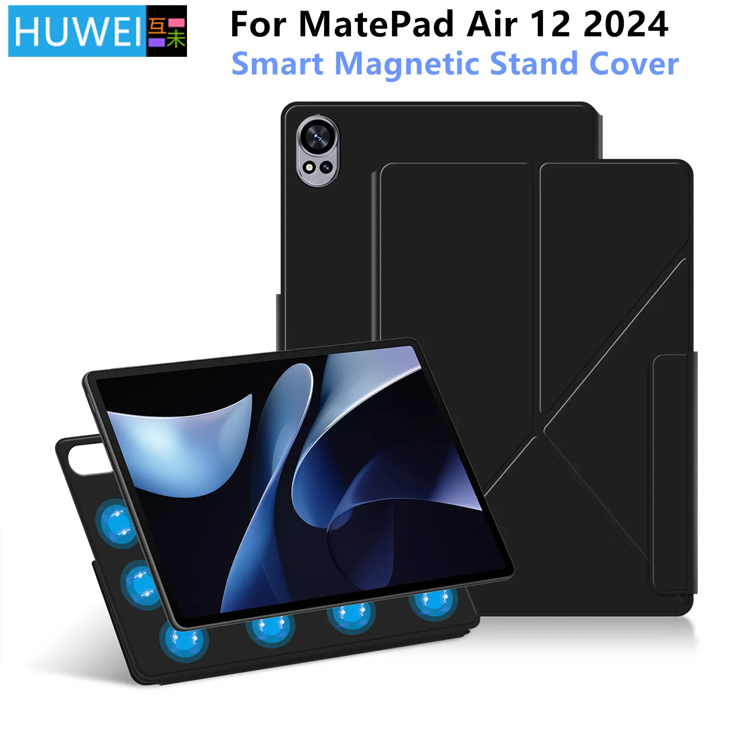 

HUWEI Magnetic Case For Huawei MatePad Air 12 2024 Mate Pad Air 12 Inch BKY-W00 BKY-W10 Tablet PC Stand Smart Book Cover Shell