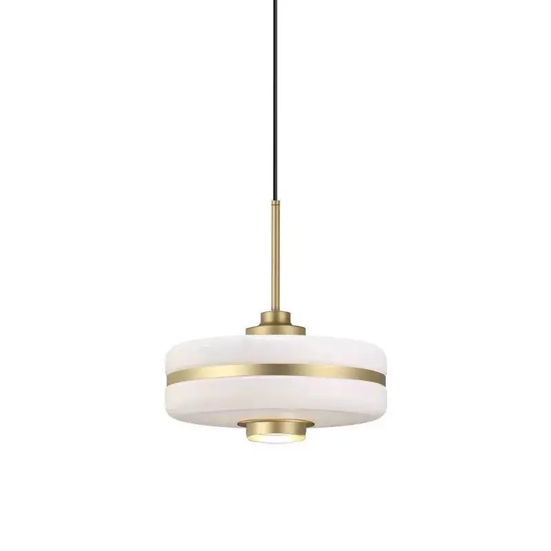 

Nordic designer modern white jade glass chandelier creative modern simple single chandelier