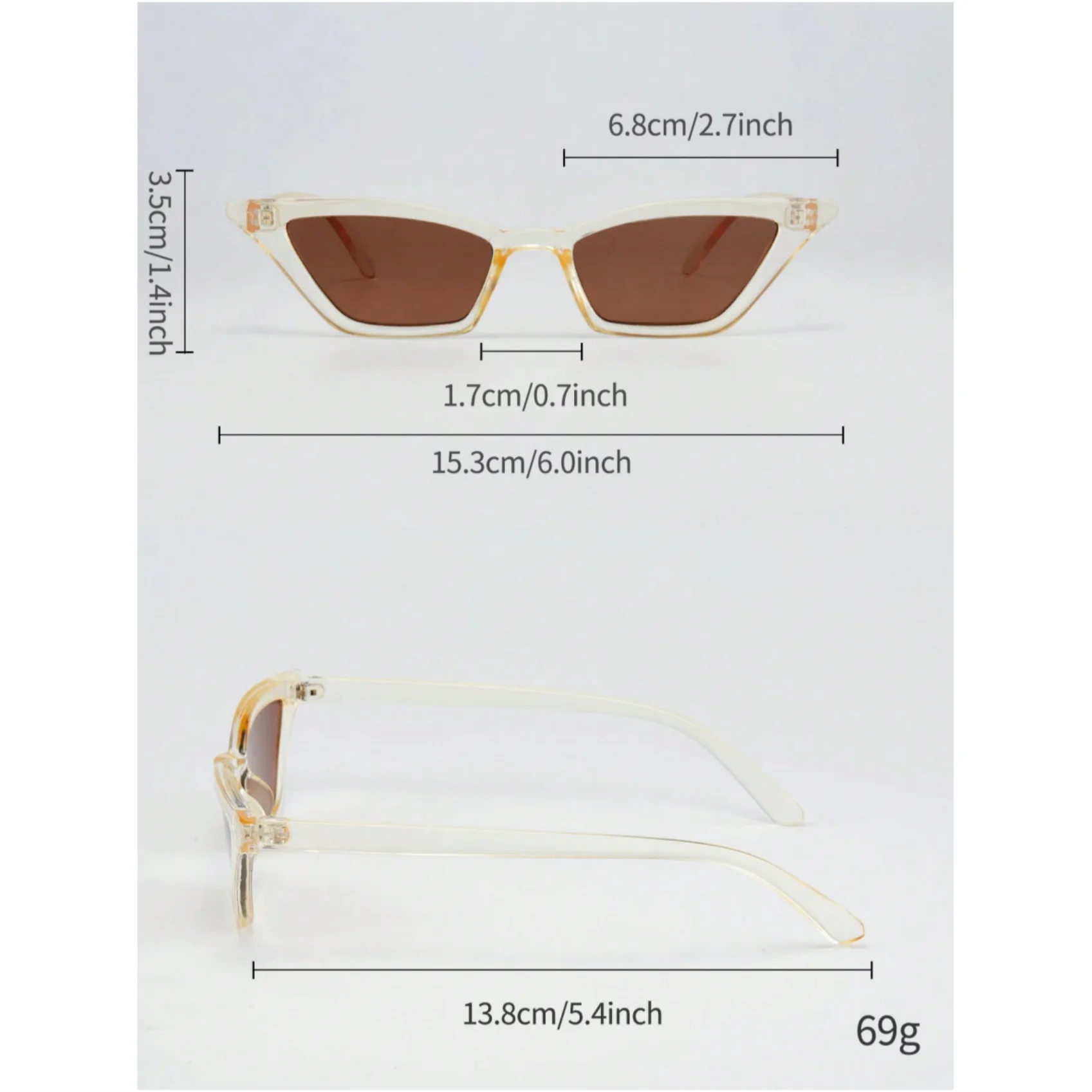 1 قطعة نظارات الموضة للجنسين جديد ريترو مثلث عين القط Y2K مهرجان الموسيقى العصرية الهيب هوب هدية عيد الجمعة السوداء اليومية في الهواء الطلق #6