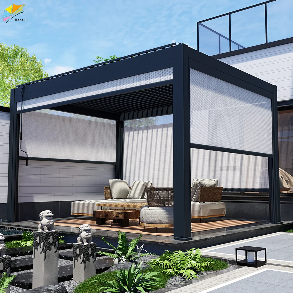 Bioclimatica Pergola Kits Outdoor Electric Aluminum Powder Coated Frame Cheap Design For Terrace Use Screen