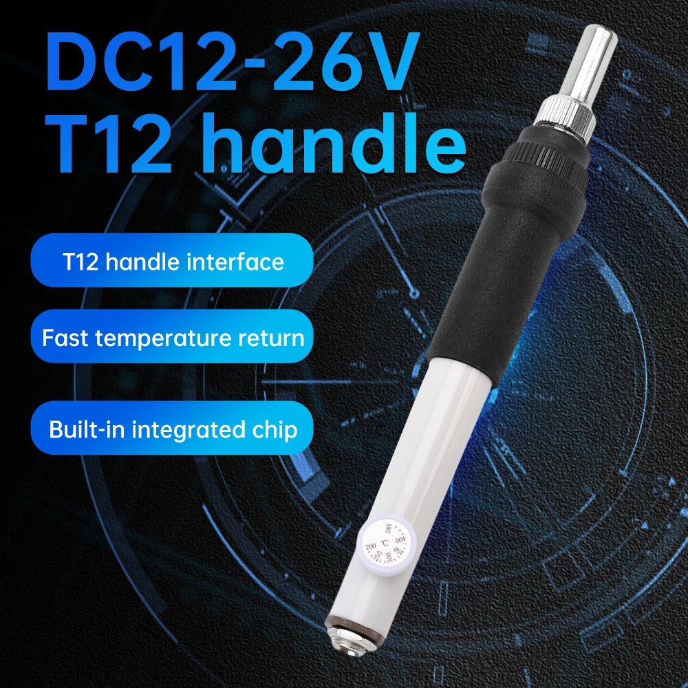 DC12-26V 72W elektryczne lutownice przenośne elektryczne lutownice T12 uchwyt 200-450 ℃ Regulowany interfejs DC 5,5/2,1
