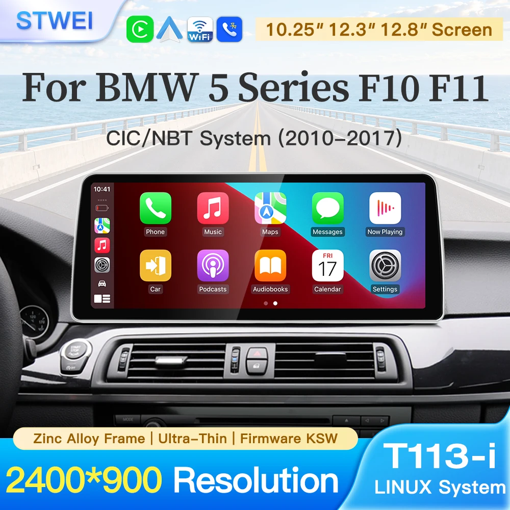 stwei Linux System Car Radio 10.25 12.3 12.8inch Screen for BMW 5 Series F10 F11 CIC NBT Wireless CarPlay Players GPS Navigation