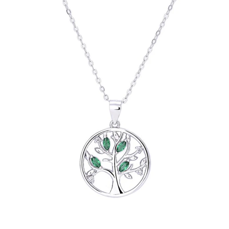 Real 925 Sterling Silver Tree of Life Fashion Dream Catcher Pendant Necklaces for Women Sterling Silver Jewelry