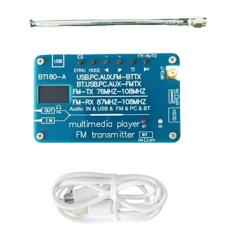 A96E-FM Radio Multi-Functionality Bluetooth Player, FM Frequency Modulation Transmitter, Car Radio To Bluetooth Adapter Converte