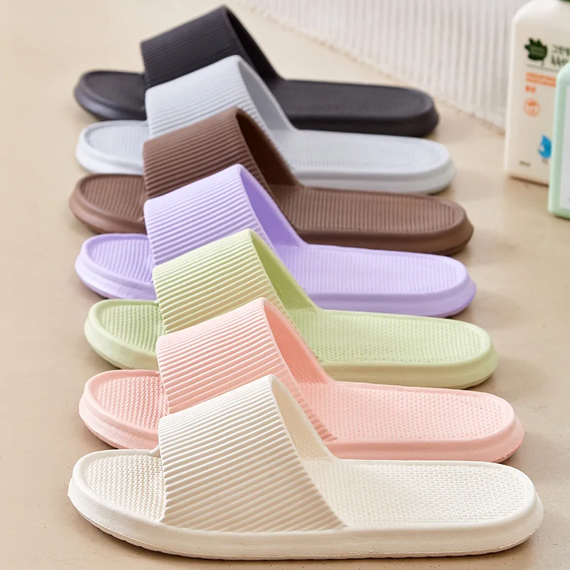 

Pink Thick Platform Cloud Slippers Women Lightweight Soft Sole EVA Home Slides Men Summer Comfort Non Slip Beach Flip Flops