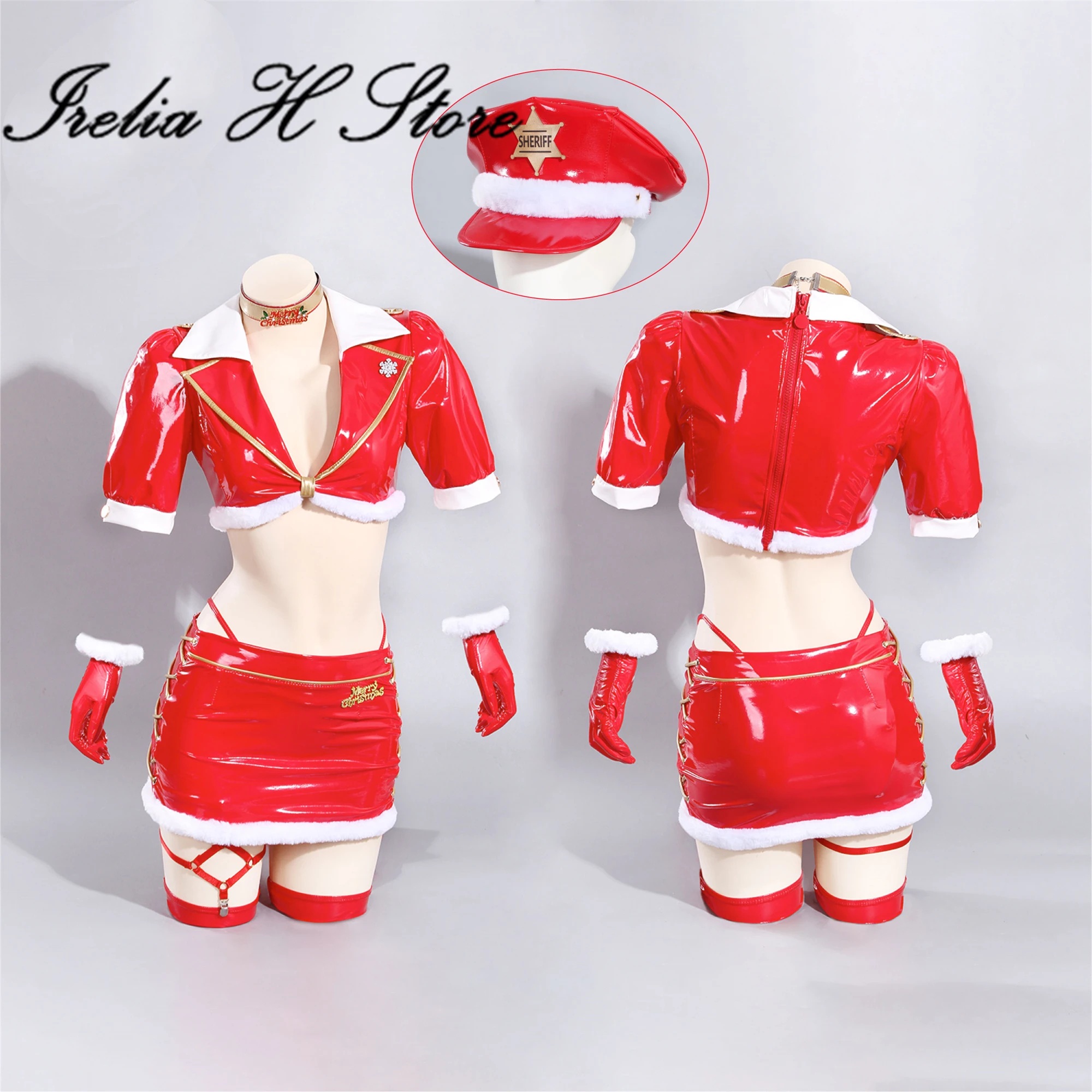 Irelia H 크리스마스 코스프레 의상 Sweety redhood 섹시한 라인리어스 스커트
