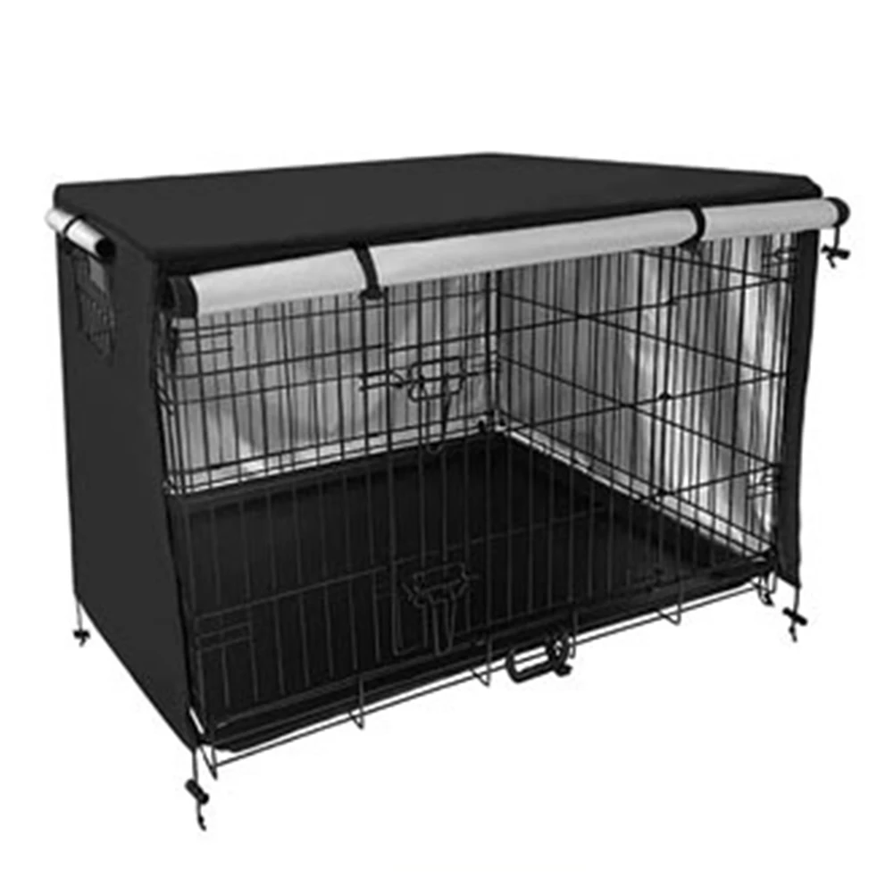 Garden Dog Cover Dog Cage Cover Breathable Mesh Windows Easy Access Zip Fastener Fixed In Place Design 109 * 74 * 76cm