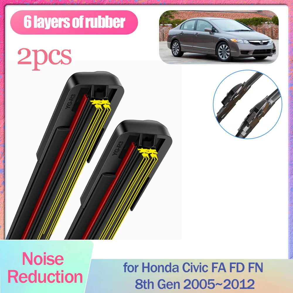 

Car Windscreen Wiper for Honda Civic FA FD FN 8th Gen 2005~2012 2006 Rubber Blade Rear Windscreen Clean Windshield Accessories