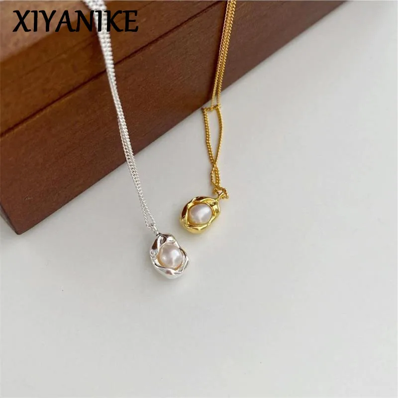XIYANIKE Romantic Sweet Pearl Necklaces For Women Elegant Fashion New Sweater Jewelry Gift Party collares para mujer