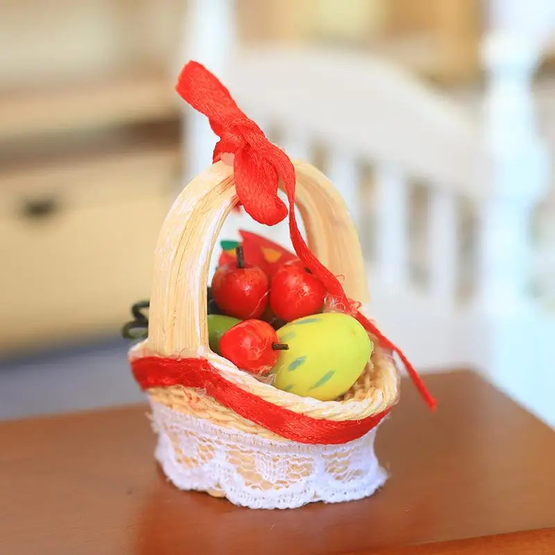 

Exquisite Dollhouse Kitchen Miniature, 1/12 Scale Simulation Fruits Basket Scene Ornament Accessory.