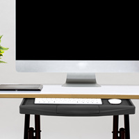 Office Keyboard Tray Under Desk PP Aluminum Alloy Hidden Drawer Slide Out Storage Plate Desktop Organizer Keyboard Tray