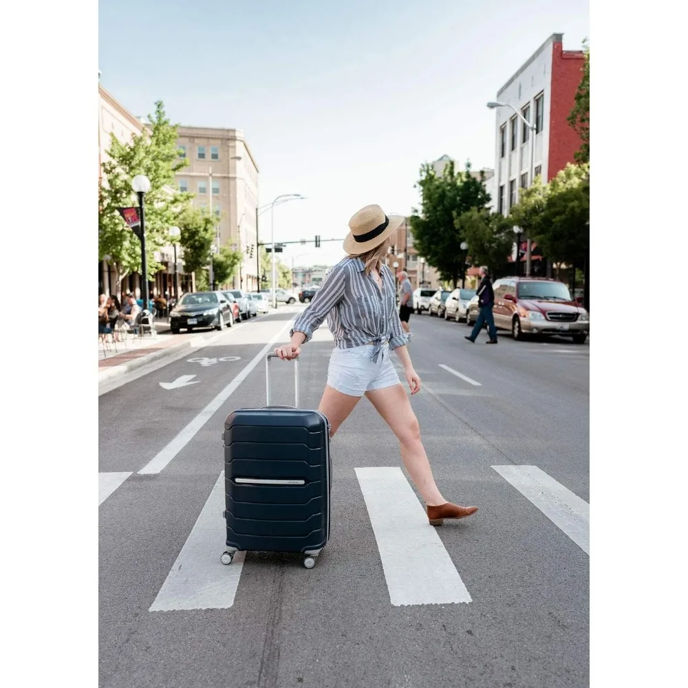 Ensemble de bagages spinner rigide 3 pièces avec bagage à main et polochon extensibles