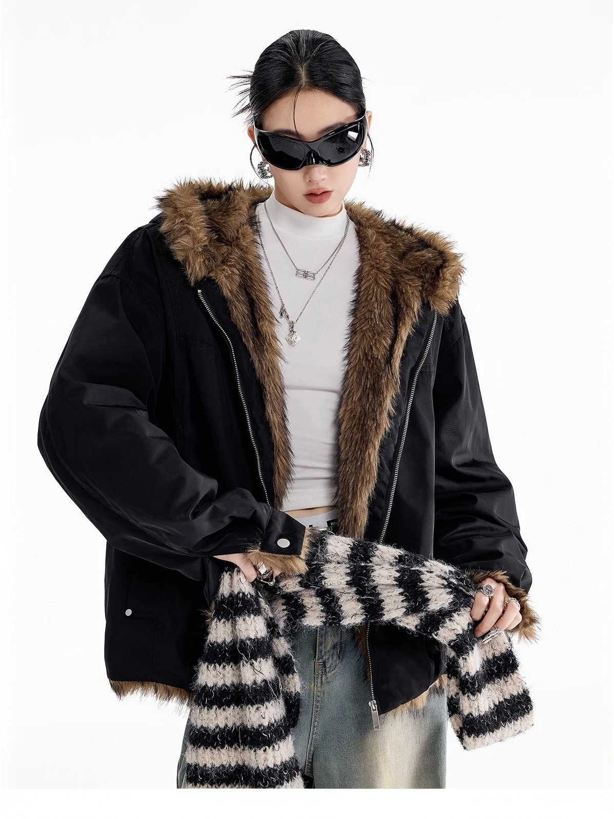 

Утепленная американская повседневная хлопковая куртка с капюшоном для мужчин и женщин, теплая зимняя верхняя одежда с узором «Горный орел», наполнитель из полиэстера