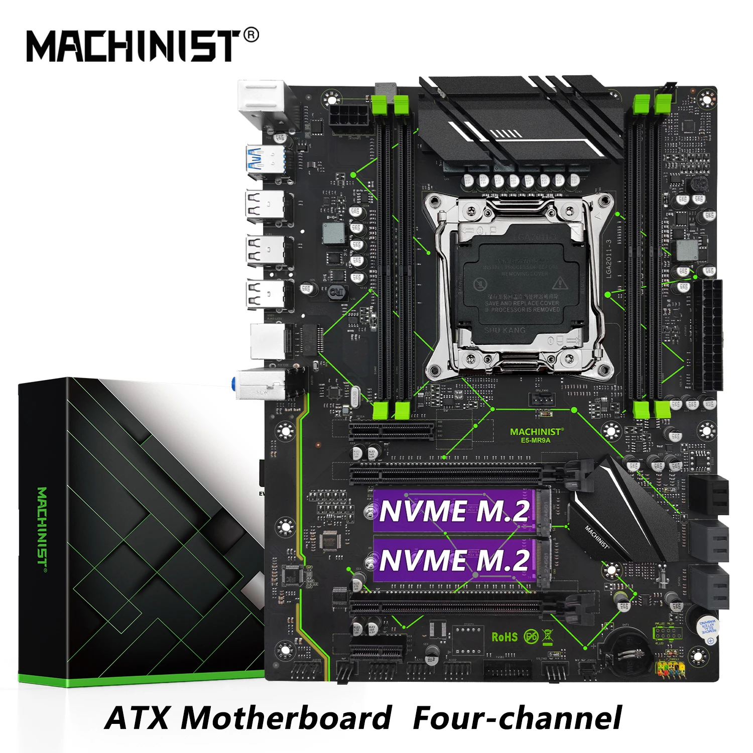 MACHINIST E5 MR9A V1.0 X99 Motherboard Support LGA 2011-3 Xeon E5 V3 V4 CPU Processor DDR4 RAM Four Channel Memory ATX NVME M.2