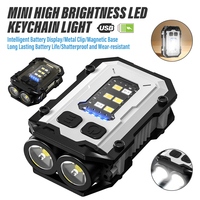 Rechargeable Mini Keychain Light Super Bright LED Clip-on Hat Light Multi-functional High-power Flashlight