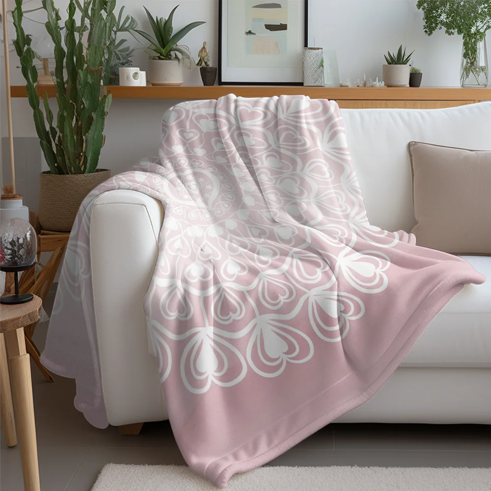 Turkish Cushion Cover Floral Embroidered Bed Sofa Throw Blanket Romantic Lace Hearts Decor Home Textile