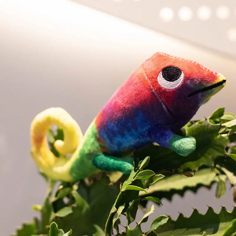 

1 шт. Забавная плюшевая игрушка-хамелеон, мягкая креативная мультяшная кукла-динозавр, успокаивающая игрушка, подарок