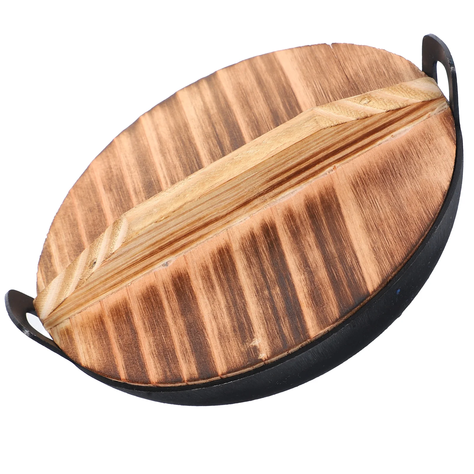 1 ensemble de Wok en fer Miniature avec couvercle en bois, Mini ustensiles de cuisine, outil d'apprentissage de cuisine créatif pour enfants, Mini parure de maison