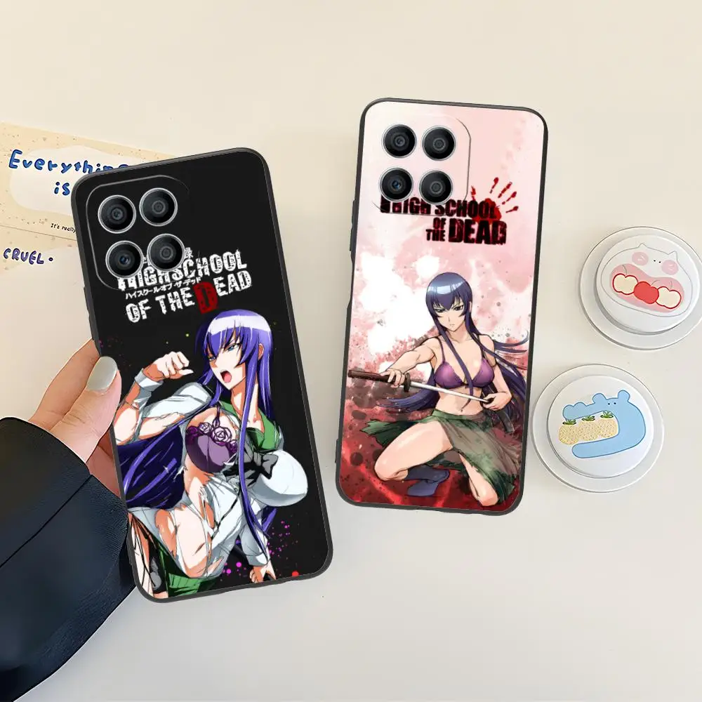 

Чехол для телефона Highschool Saeko Busujima для Honor 90 80 70 60 50 30 20 10 9 8 7 Pro S SE Lite 5G с цветным принтом, чехол для мобильных телефонов