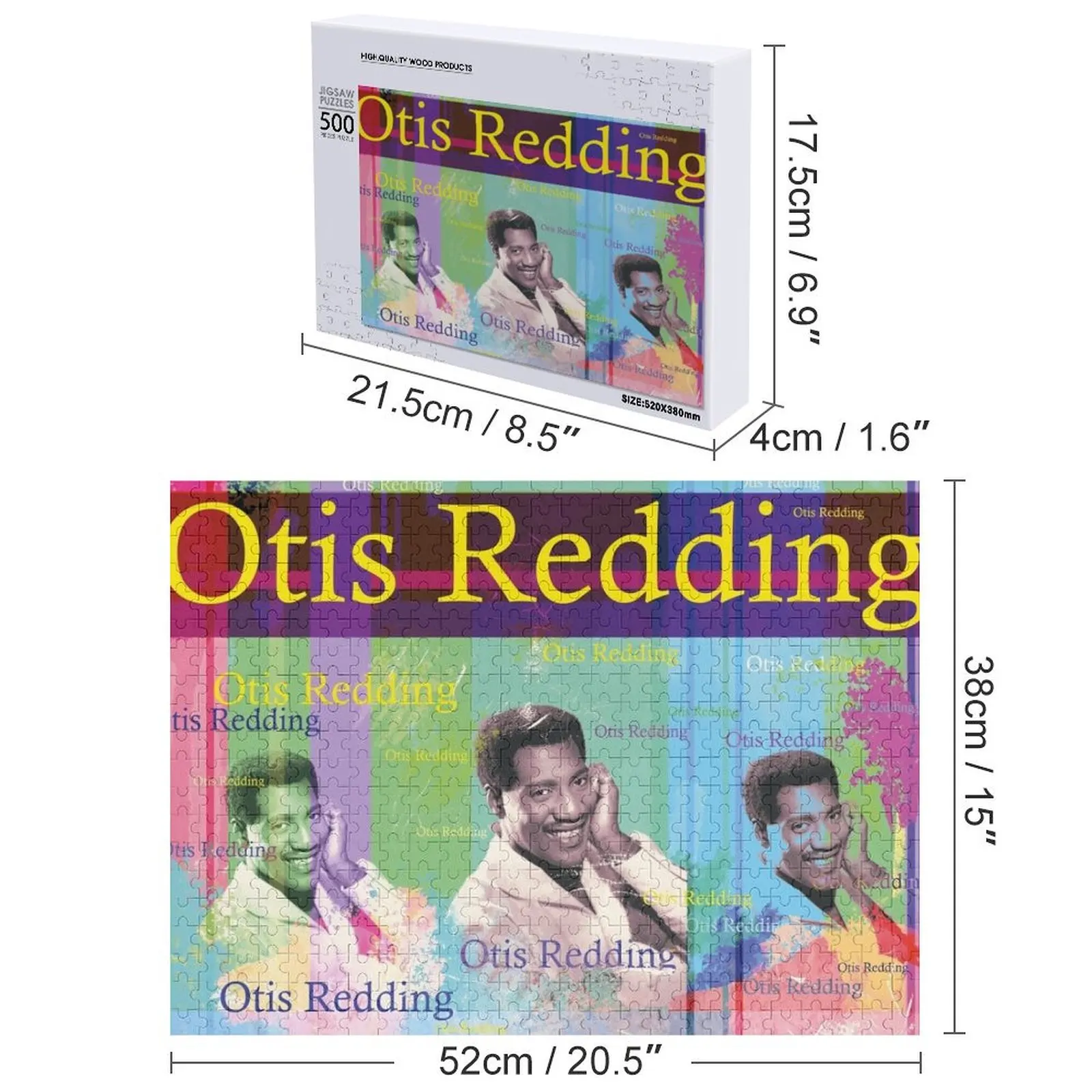 ritratto estetico di Otis Redding, cantante degli anni '60 Puzzle Idee regalo personalizzate Gioco Puzzle opere d'arte per bambini