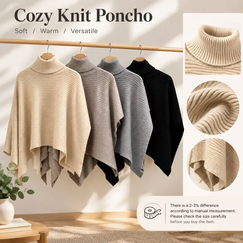 New Pure Color Knitted Scarf High Collar Warm Cowl Neck Scarf Overcoat Style Scarf Autumn Winter