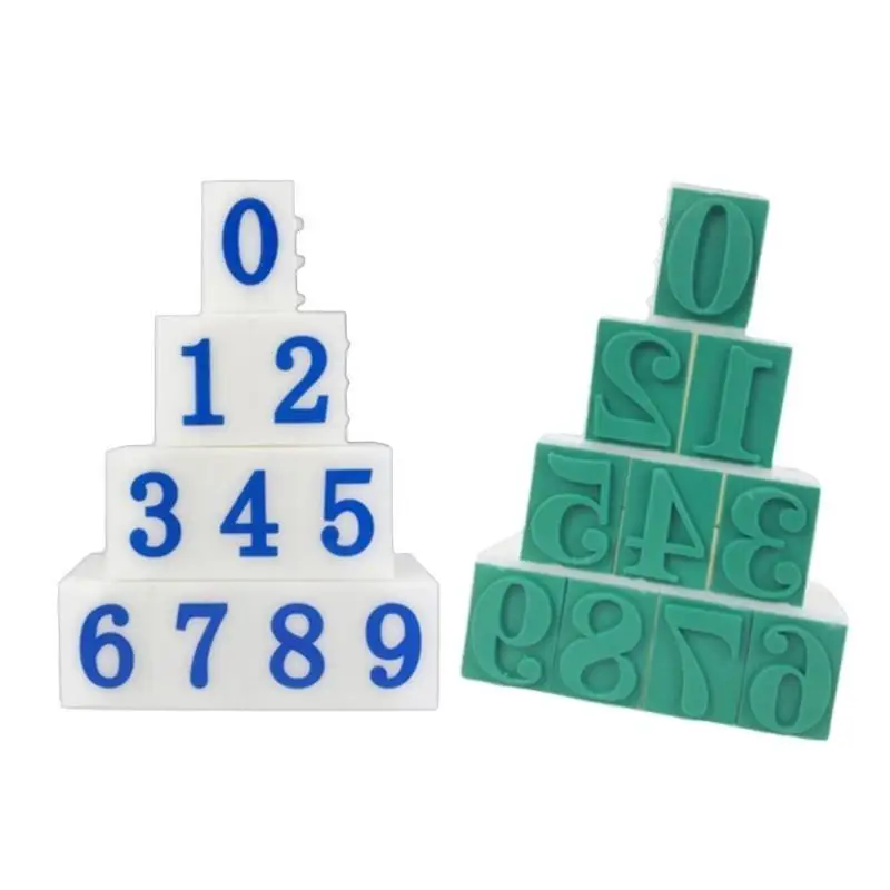 

E8BD Pack of 10 Number Stamp Set 0 to 9 For Craft Project Number Stamp Digital Stamp for Scrapbooking Teaching Art Craft