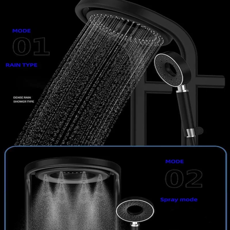 Bathroom Sets Rain Faucets Design Rainfall Waterfall Black Mixer Hot Cold Digital