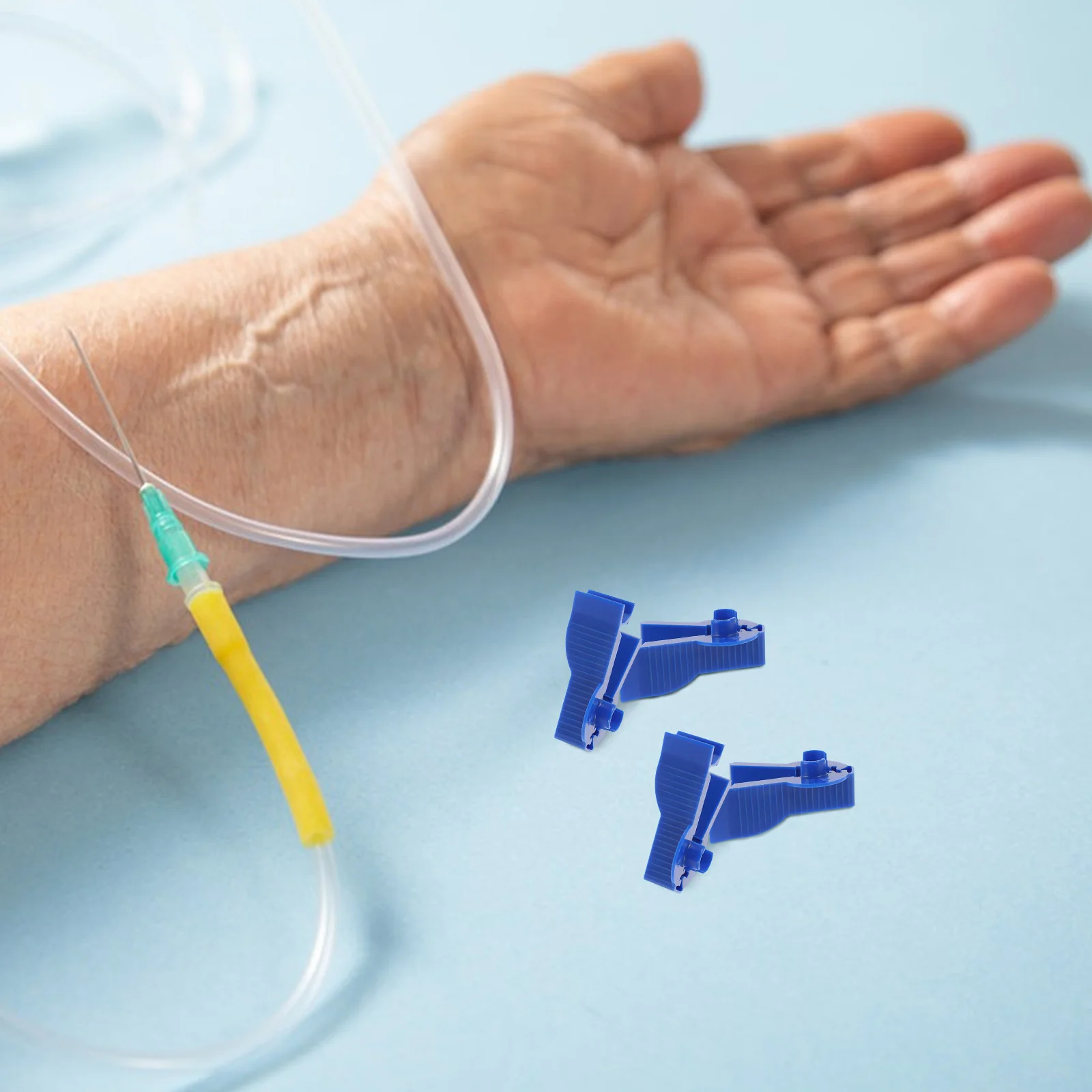 

10pcs Holder Supplies Tubing Clips Peritoneal Bag Clips Peritoneal Accessory Reusable Plastic Fixator Catheter Bag