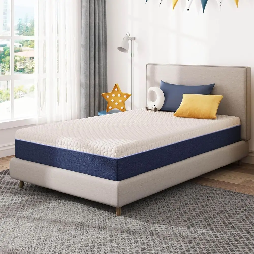 

8 Inch Twin Size Mattress for Kids, Gel Cooling Memory Foam Mattress in A Box, Medium Firm Feel for Back Pain Relief, CertiPUR U