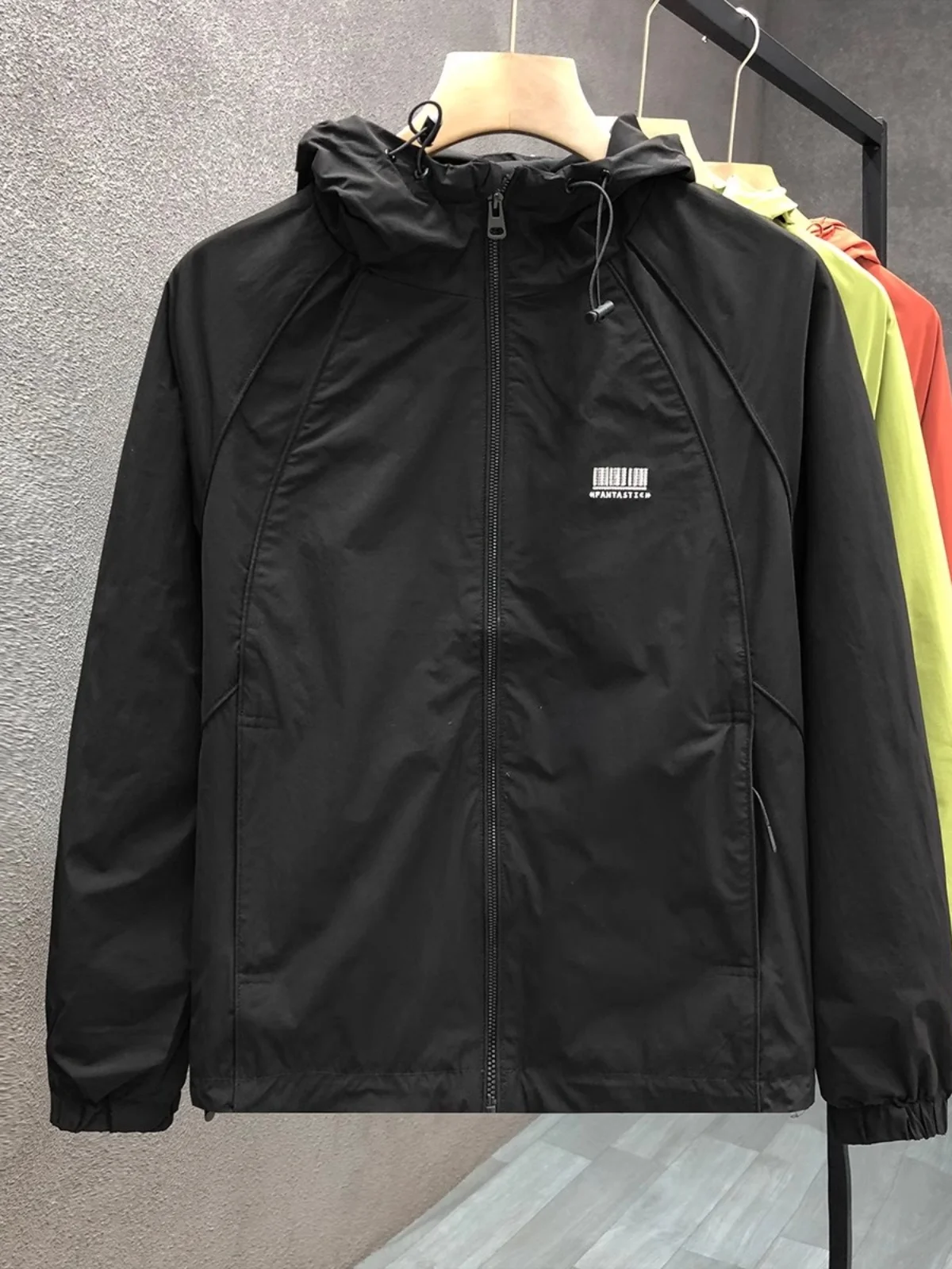 

Loose Fit Men's Hoodie Jaet Autumn Faionable Versatile Japanese Sle Workwear Polyester Fiber Long Sve Zipper Closure