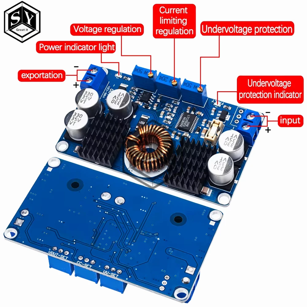 LTC3780 DC-DC 5-32V to 1V-30V 10A Automatic Step Up Down Regulator Charging Module Power supply module