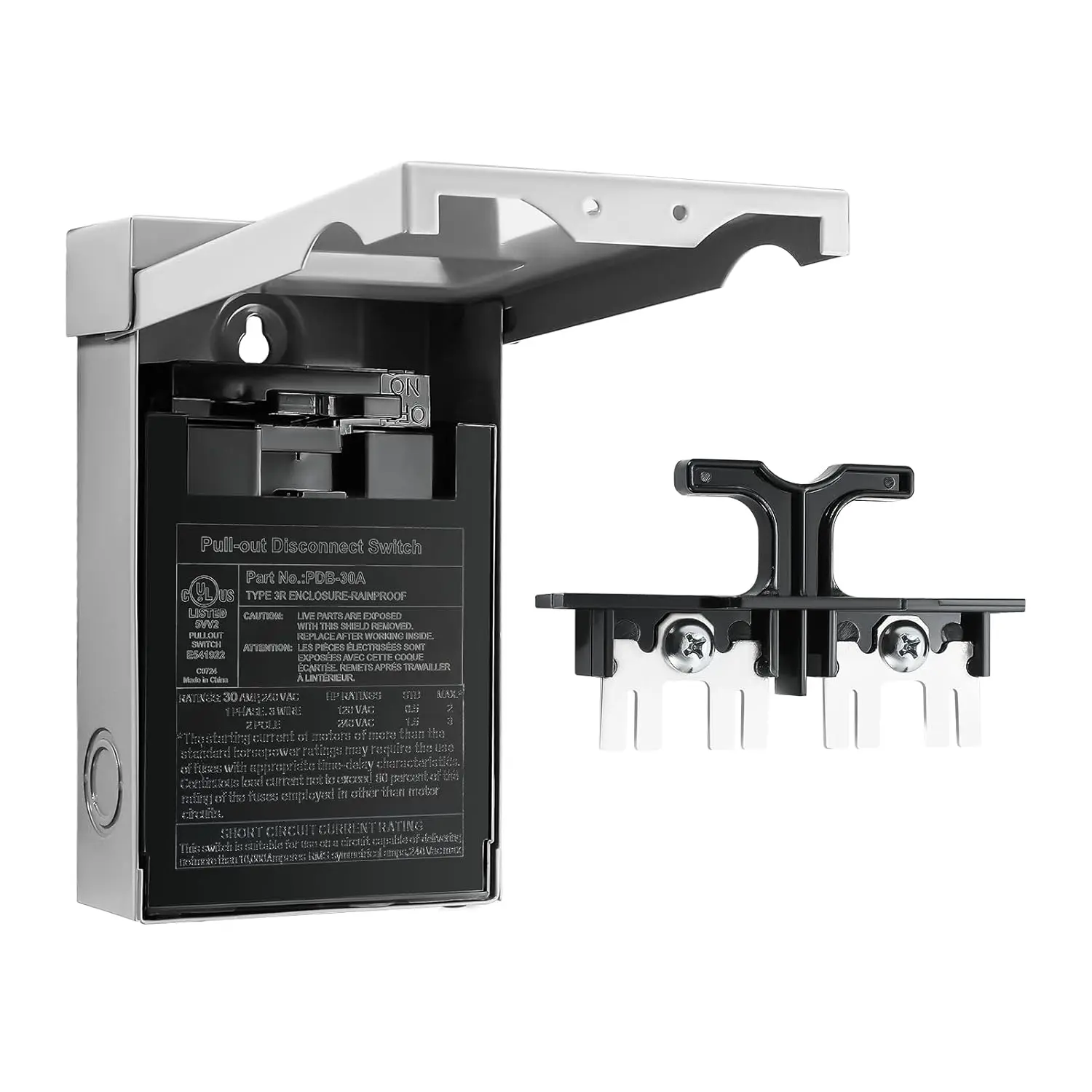 Interruptor de desconexión de CA 30A para exteriores, interruptor extraíble de 120/240V, caja de Metal impermeable para aplicaciones de aire acondicionado, 1 ud.