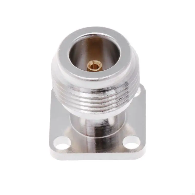 T5EA N-KFD-5 แจ็คตัวเมียแผงเมาท์ RF Coax Connector หน้าแปลนบัดกรี Nickelplated