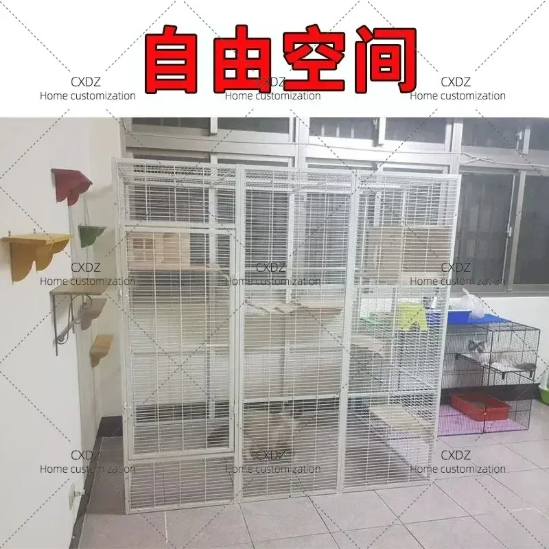 Large Luxury Cat Villa Breeding Cage for Cats Dogs Pigeons Splicable Pet Fence with Ample Free Space Modular Design