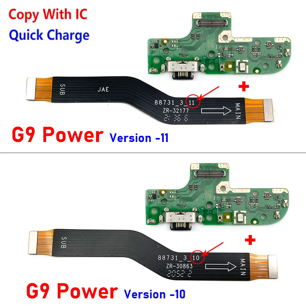 USB Carregamento Porto Doca Carregador Plug Conector Placa Mãe Principal, Flex Cabo Peças para Motorola Moto G9 Power, Novo