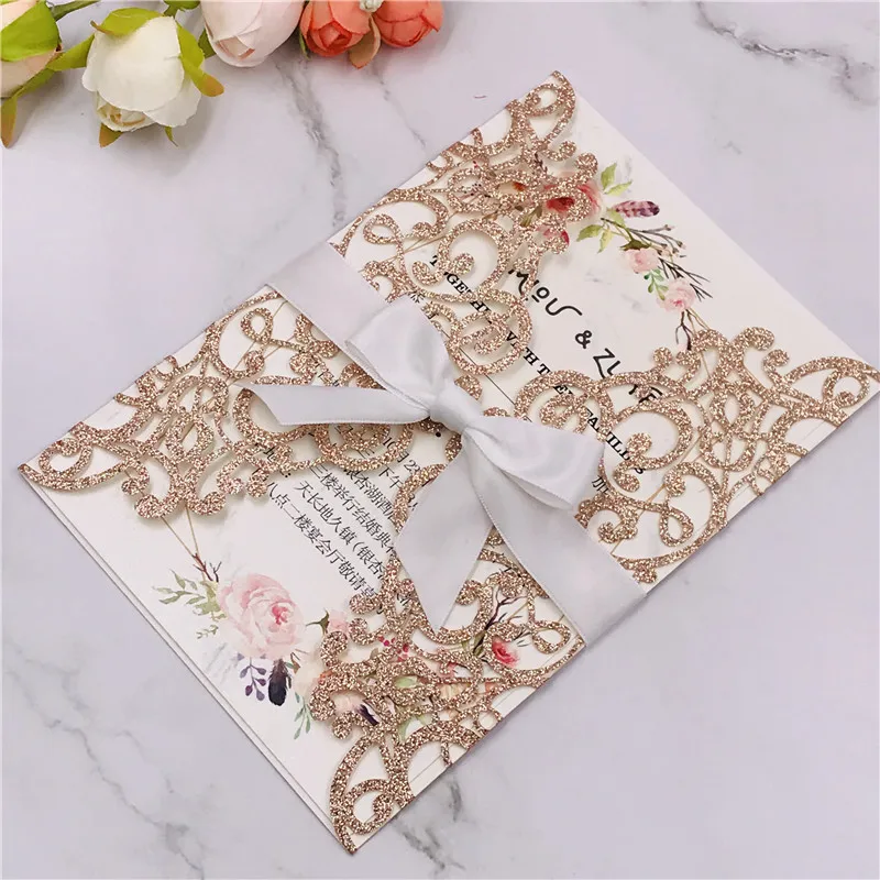 50pcs/lot Envelope Hollow-out High-grade Paper Gilding Small Business Supplies Postcards Envelopes for Wedding Invitations