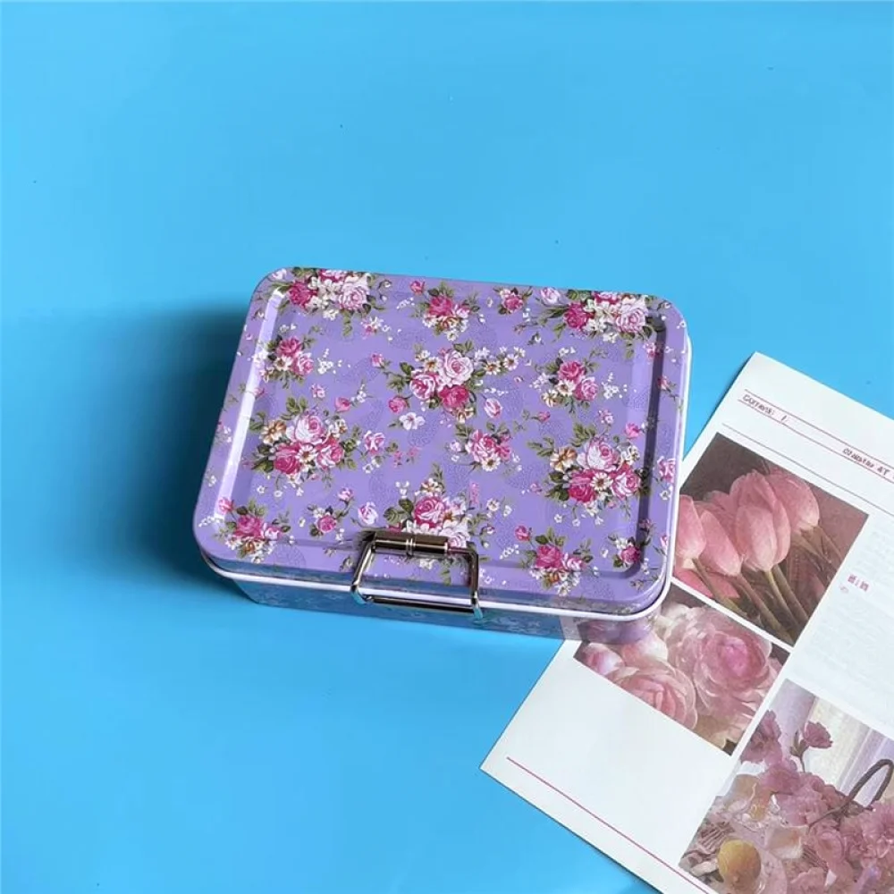 Vintage Style Iron Storage Organizer Double Layer Jewelry Drawer Box Desk Stationery Container Decorative Case