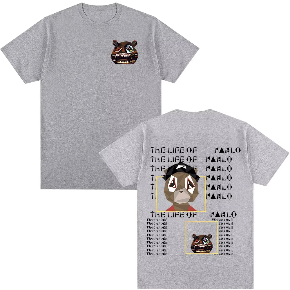 Damesmode Hip Hop Korte Mouw Katoen Oversized T-shirt Rap Zanger Kanye West Afstuderen Beer Pablo's Leven T-shirt