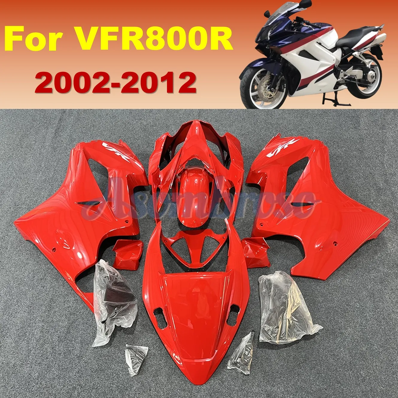 Complete Set Fairing Kits for HONDA VFR800 2002 2003 2004 2005 2010 2008 2006 2012 VFR800RR 02-12 Plastic Gloss red Bodywork Set