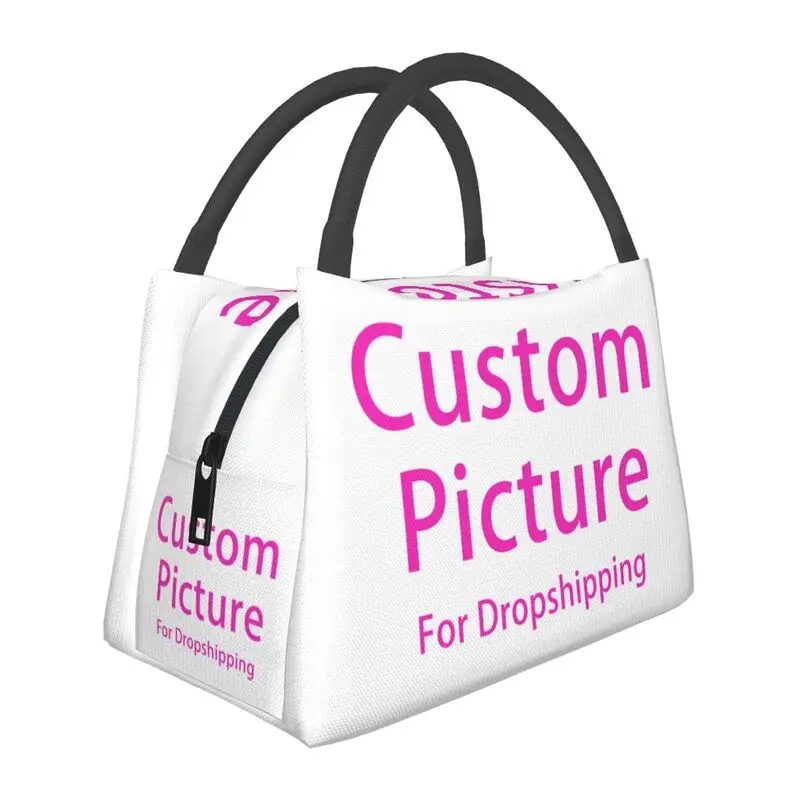 Custom Photo Logo Lunch Box for Women Customized DIY Print Thermal Cooler Food Insulated Lunch Bag Resuable Picnic Tote Bags