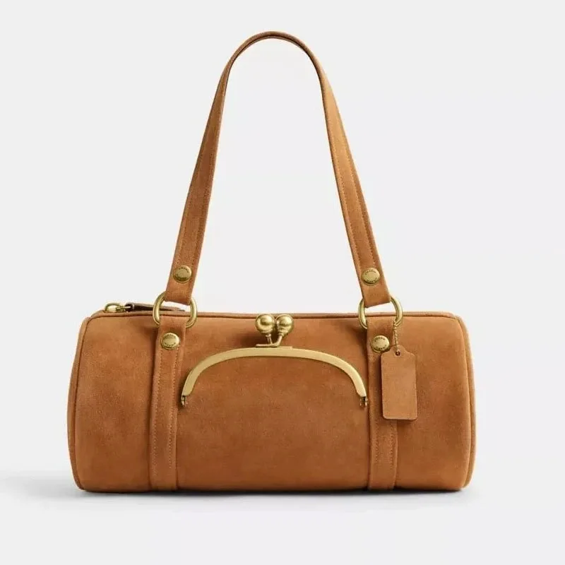 

Retro style frosted bag Women's New Versatile round Cylinder Bag Luxury Handbag Crossbody Shoulder Casual Bag