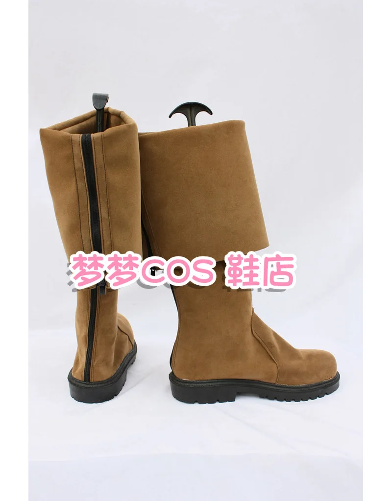 Anime Pirates of the Caribbean Jack Sparrow Cosplay Shoes Brown Medium-long PU Leather Flat Sole Boots For Halloween Carnival