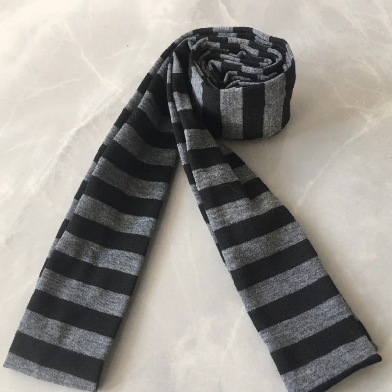 Cosplay Striped Scarf for Adult Unisex 2000s Long Thin Scarf Spring Autumn Skinny Scarf Harajuku Scarf Daily Use Neck Wear