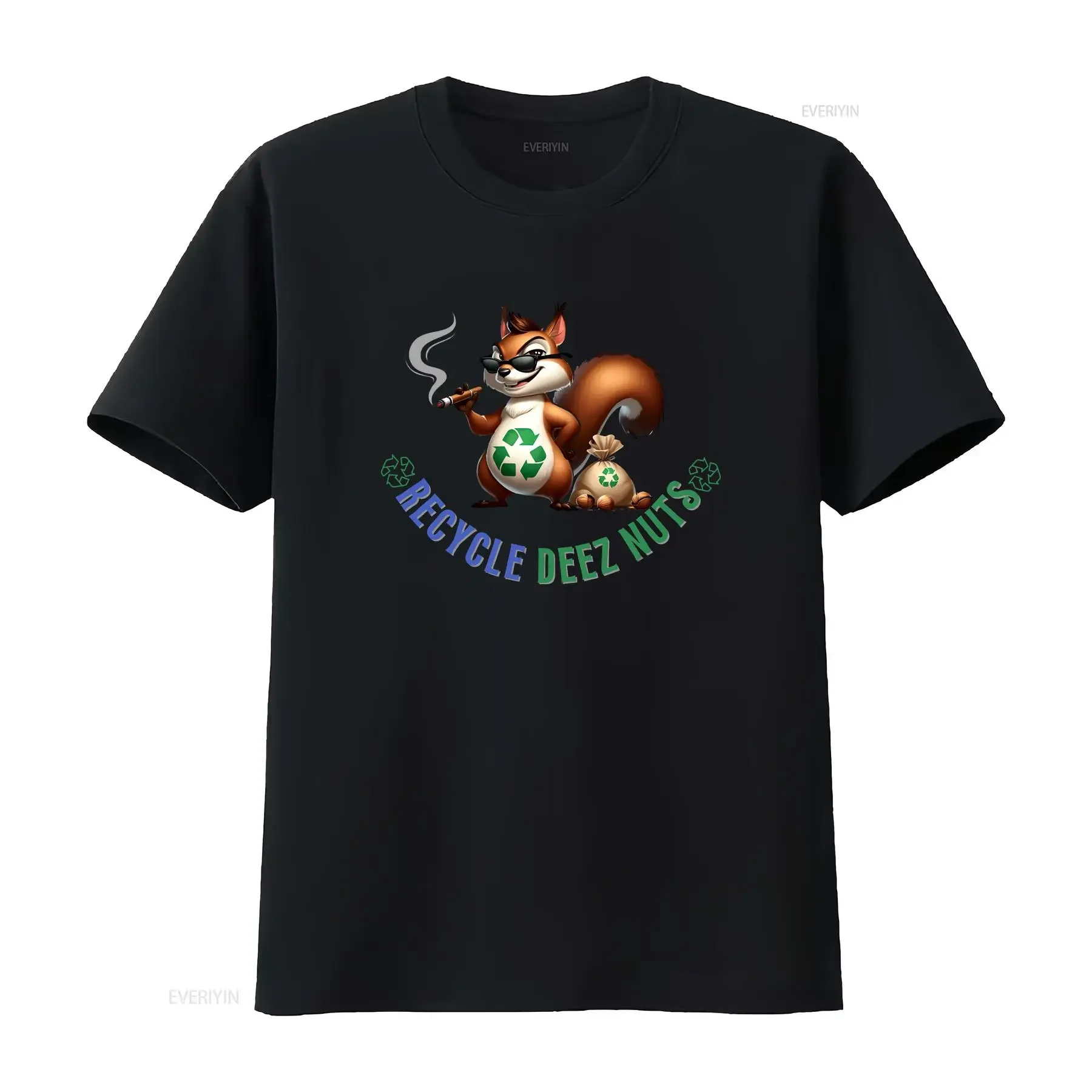 Funny Earth Day T Shirt Deez Nuts Recycling Squirrel Environmental Dirty Gag Ironic Unique Dad vintage Washed graphic Slightly