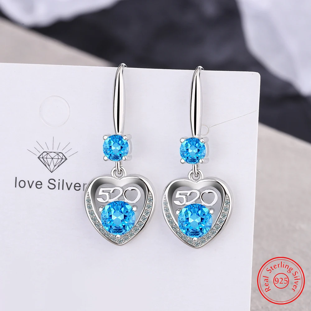 

New Jewelry Woman 925 Sterling Silver Zircon Crystal Cute Tiger Drop Earrings Fashion FQL25066