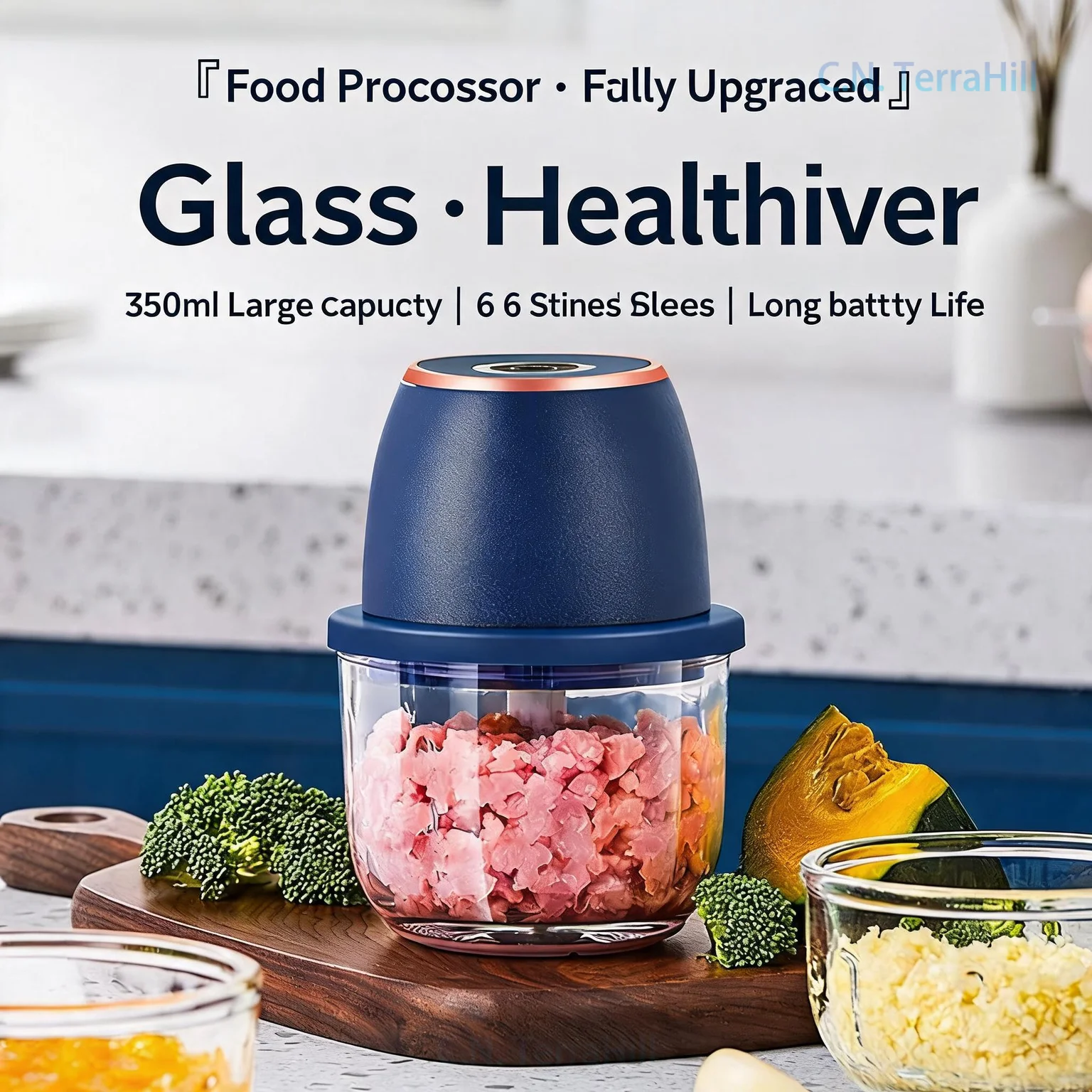 Electric Garlic Chopper, Meat Mincer, Paste Maker, Home Kitchen Tool