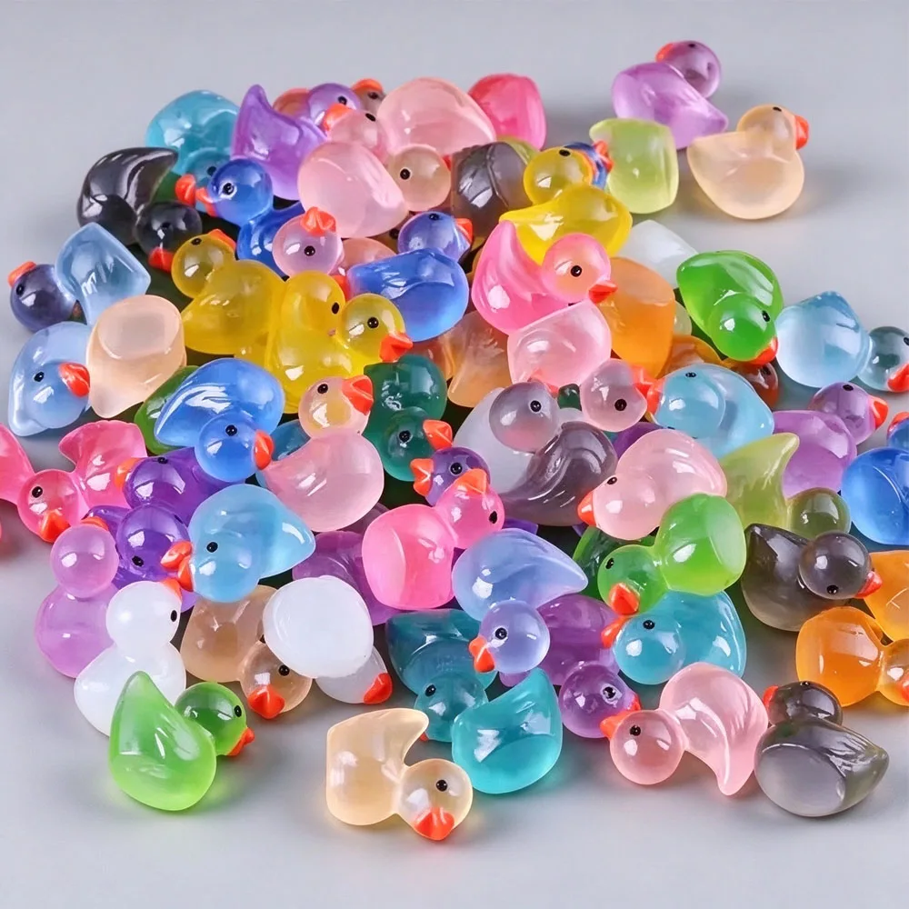 50/10PCS Luminous Mini Duck Mix Random Shoe Charm Resin Wristband Bag Decor Buckle Detachable DIY Waterproof Party Holiday Gift